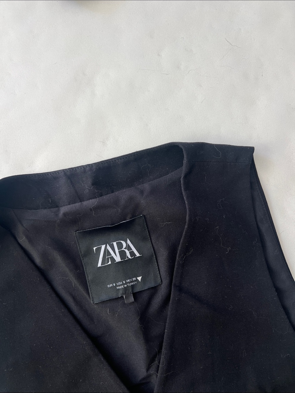 Zara Black V Neck Button Down Waistcoat Vest Tank Top S - Picture 7 of 8